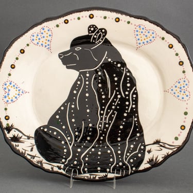 Mid-Century American Folk Art Ceramic Charger
