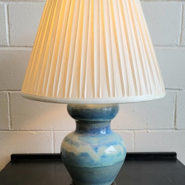 Blue Ceramic 3 Way Table Lamp