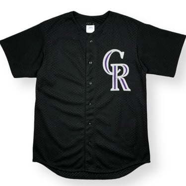 Vintage 90s Majesty Sports Colorado Rockies Baseball Made in USA MLB Authentic Mesh Jersey Size Large 