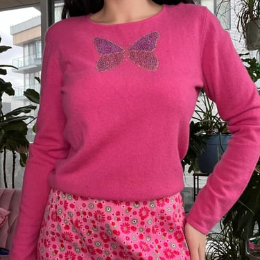 Cashmere bedazzled butterfly long sleeve