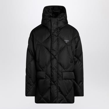 Prada Black Down Jacket In Re-Nylon Men