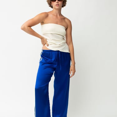 The Silk Stripe Crop Pants
