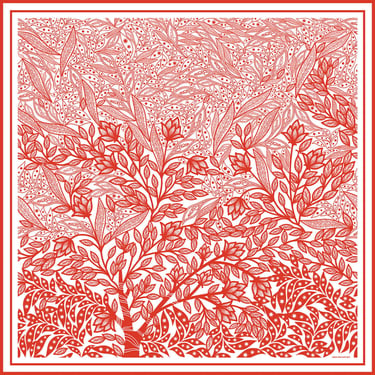 Silk Scarf | Scarlet Tree of Life-Double Sided