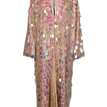 Topshop - Blush Pink Iridescent Sequin Kimono Duster Sz M