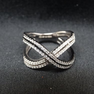 Vintage Sterling Silver Ring with Inset Stones,  Jewelry 