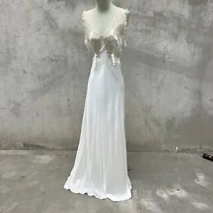 ワンピース 1930s Bias cut Ivory Lingerie Dress M 1930s 30s Vintage Slip Dress Sewing Pattern / Bias Cut Gown