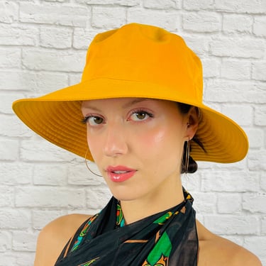 HERMES Polyester Nylon Bucket Hat, Size: 58 cm, Yellow