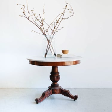 Vintage Marble Pedestal Table