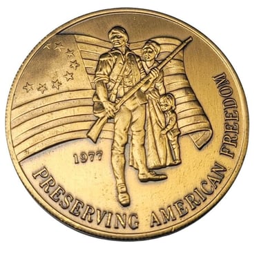 Bronze Metal Coin Medal Preserving American Freedom 1977 Honoring Veterans M27 