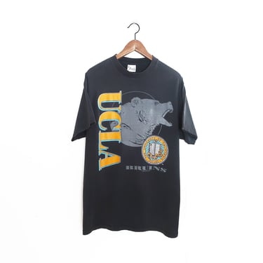 vintage UCLA shirt / 90s Bruins shirt / 1990s faded black UCLA Bruins cotton single stitch t shirt Large 