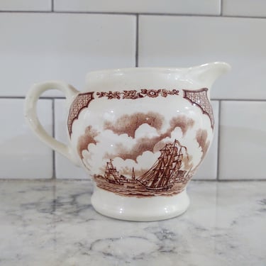 Vintage Fair Winds Creamer Pitcher USS Delaware at Wall Street Dock New York Made by A Meakin Staffordshire England Kitchen Décor Home Décor 