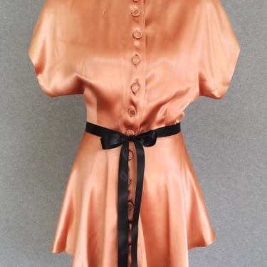 1930-40s - Blouse - Tunic - Top - Warm Peach  -  Estimated size M 