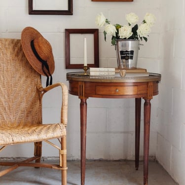 turn of the century French Louis XVI marble top table