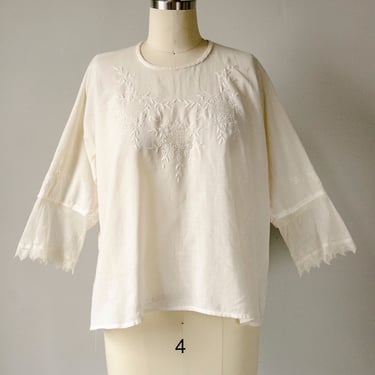 1920s Blouse Cotton Lace Camisole Top M 