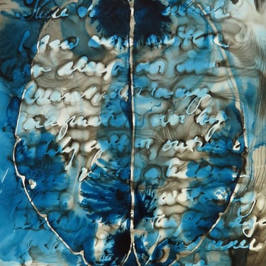 Pure Eyes of the Mind: Brain Art Ink Painting - Hildegard of Bingen 