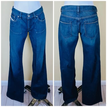 Y2K Diesel Jeans / Vintage Dark Wash Low / Mid Rise Denim Pants Flared / Size 30 