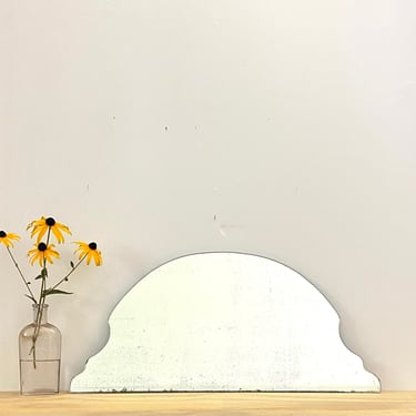 Vintage Scalloped Mirror Shelf Tarnished Spotted Antique Silver Organic 1/4
