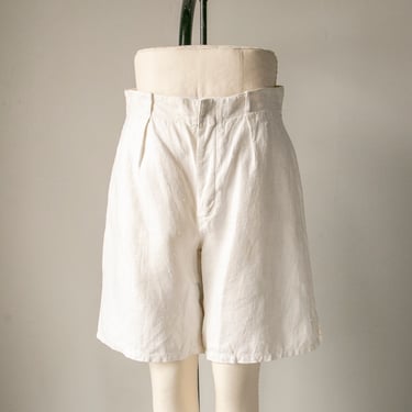 1920s Linen Shorts High Waist 30