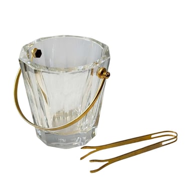 Cut Crystal & Gold-Plated Gilt Metal Baccarat Ice Bucket