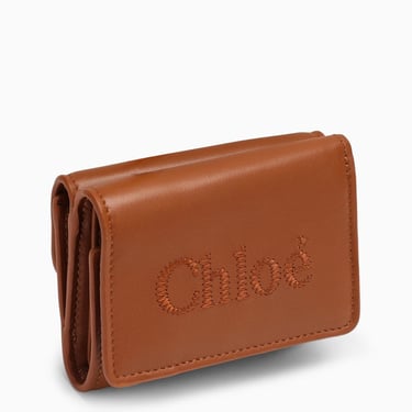 Chloe Sense Trifold Wallet Small Brown Women