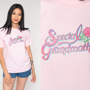 Vintage Special Grandmother Shirt 80s 90s Baby Pink Grandma TShirt Retro Tee Graphic Tshirt Vintage 1990s Pastel Floral T Shirt Small S 