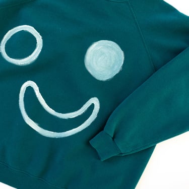 Smiley Sweatshirt in Teal