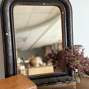 Antique Black & Gold Louis Philippe Mirror 