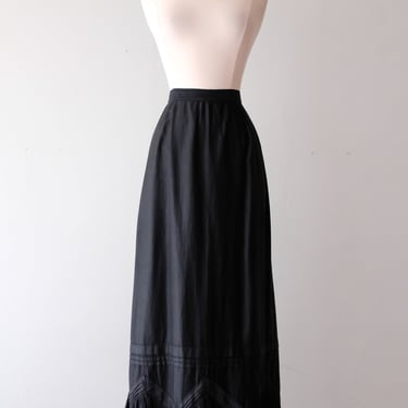 Witchy Edwardian Style Cotton Full Length Skirt / Sz XS