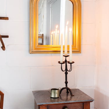 1950s French brutalist wrought iron candelabra