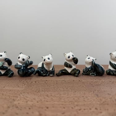 Vintage Ceramic Panda Bear Bears Figurines | Made in China 
