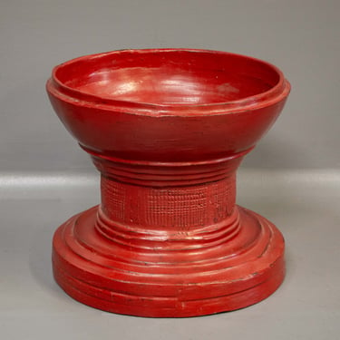 Burmese Red Lacquered Khantoke Serving Tray