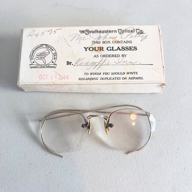 Vintage American Optical 12K Gold Fill Framed Eyeglasses with Box 1944 