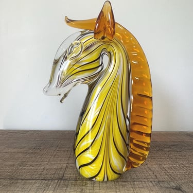 Vintage Fifth Avenue Crystal Seahorse Art Glass 
