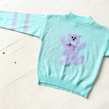 1990s Blue Teddy Bear Sweater 