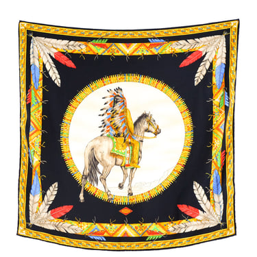 Versace Native American Printed Silk Scarf