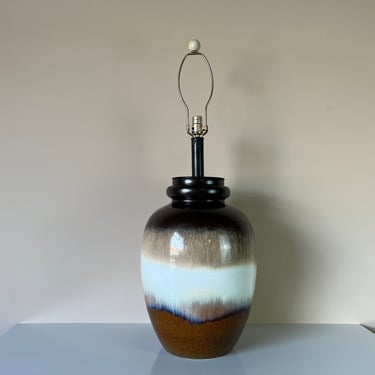 Mid-Century Multi Color Ceramic Glazed Table Lamp 