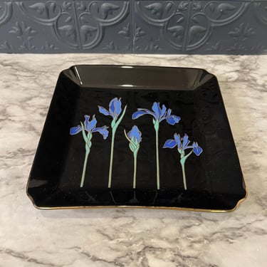 Otagiri Blue Iris Square Glass Tray