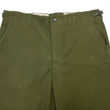 Vintage Korean War M-1951 US Army Wool Field Trousers / Pants ~ Large Long (38.5 Waist) ~ OD ~ 1950s ~ 38 / 39 