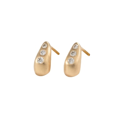 Mini White Diamond Astra Studs - 14k Gold