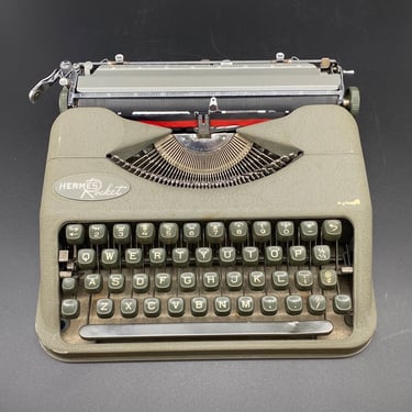 1954 Hermes Rocket Compact Portable Typewriter with Cover