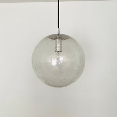 Large Mid-Century Modern bubble glass pendant lamp by Peill and Putzler | 1960s 