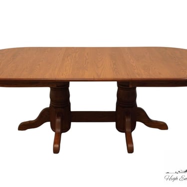 AMISH OAK GALLERY Salem, Sd Solid Oak Rustic Country French 95" Oval Double Pedestal Dining Table 