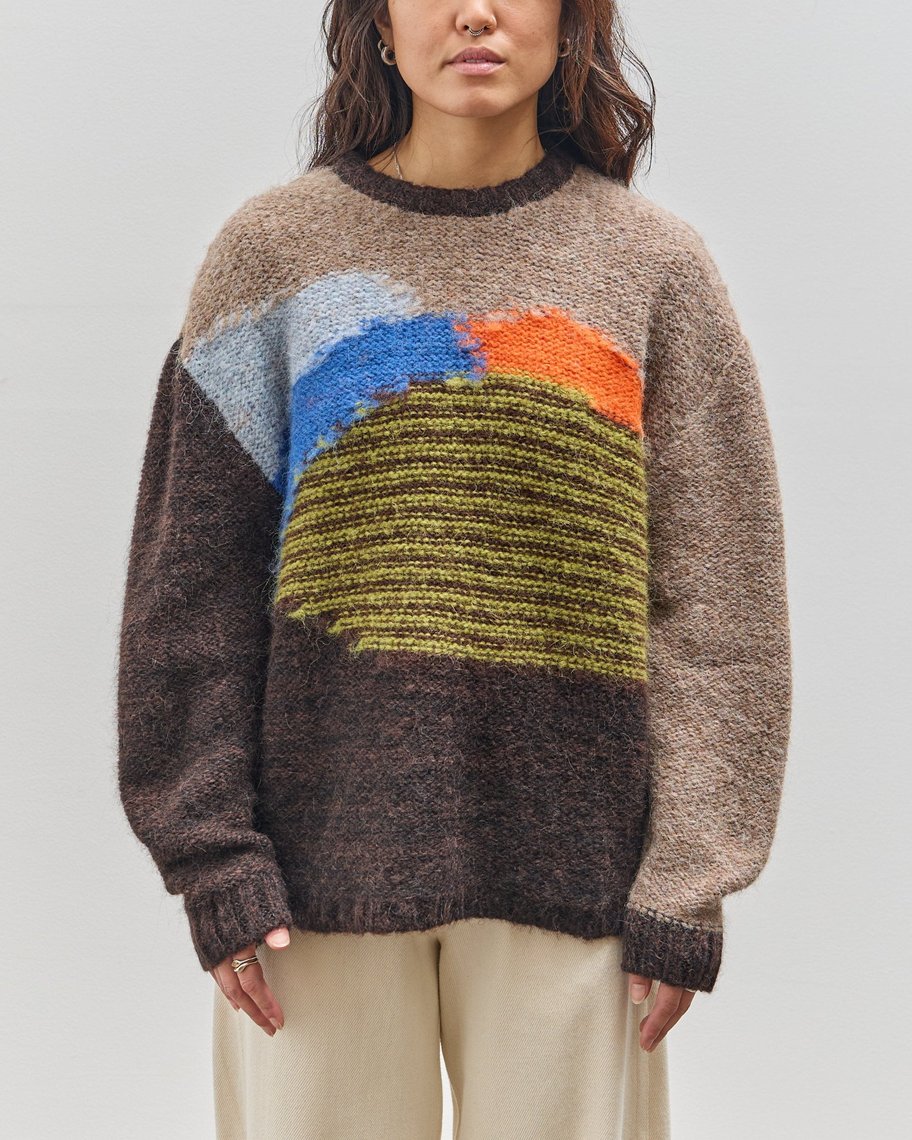 BrainDead BOXY 落とし KNIT STRIPE SWEATER GREEN