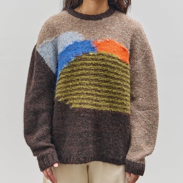 Brain Dead Boxy Knit Sweater, Brown