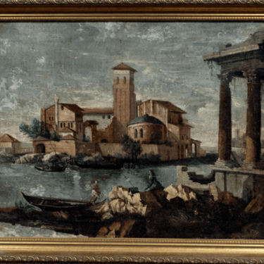 Italian "Village Along a River" Original Art