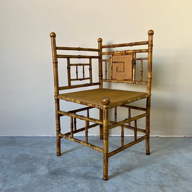 Classic Vintage Bamboo Corner Chair 