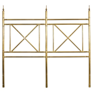 Mastercraft Attributed Neoclassical Brass Faux Bamboo Headboard