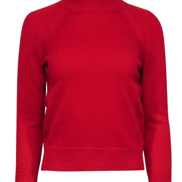 Helmut Lang - Red Cashmere Asymmetrical Turtleneck Sweater Sz S