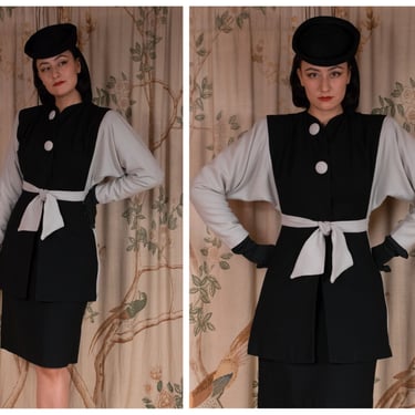 1940s Lilli Ann - The Bracken Suit - RARE Vintage 1940s Lilli Ann Tailored Color Block Suit Exceptionally Restored 