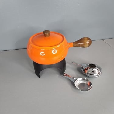Orange Fondue Pot Set 